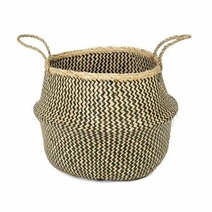 Compactor Pletený úložný košík z morskej trávy Belly, 45 x 36 cm, čierna, L vyobraziť