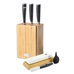 Súprava nožov G21 Damascus Premium v ​​bambusovom bloku, 4 ks + brúsny kameň vyobraziť