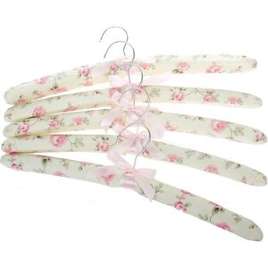 Set 5 textilných vešiakov Kvety, ružová vyobraziť