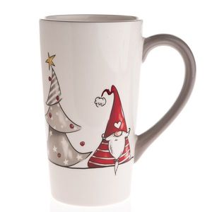 Vianočný keramický hrnček Škriatok a sob, 580 ml, sivá vyobraziť