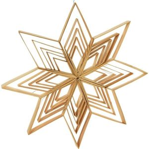 Vianočná bambusová dekorácia Vločka, 34 x 34 x 2 cm vyobraziť