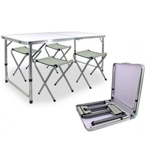 Aldotrade Kempingový skladací set, stôl + 4 kreslá, 120 x 60 x 70 cm vyobraziť