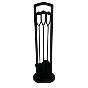 Súprava krbového náradia 70 cm, 3-dielna so stojanom, čierna, kov vyobraziť