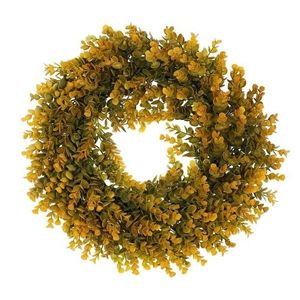 Veniec umelý z eukalyptu, pr. 50 cm, oranžovo-zelená vyobraziť