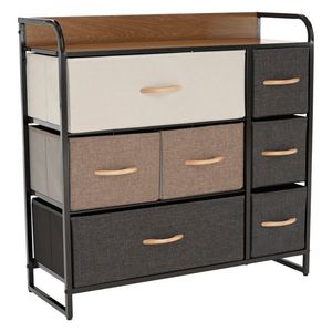 Komoda s látkovými zásuvkami HAZEL TYPE 3, hnedá, XL vyobraziť