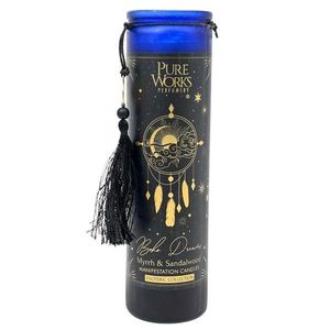 Arome Organická svieca Myrrh & Sandalwood 300 g vo farebnom vysokom pohári so strapcom vyobraziť