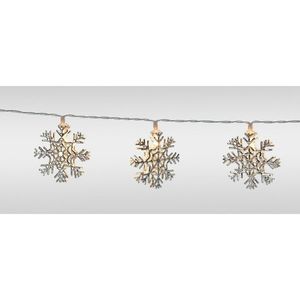 Reťaz so svietiacimi snehovými vločkami, 120 cm, teplá biela, na batérie vyobraziť