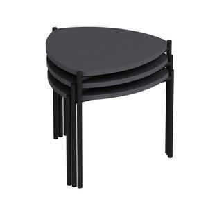 Súprava bočných stolíkov Lenny Anthracite, 3 ks vyobraziť