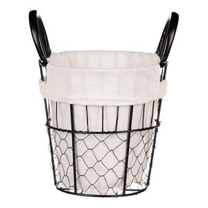 Dekorační kovový koš s látkou Vienne, 18 x 18 x 18 cm vyobraziť