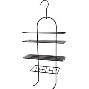 Kúpeľňová polica 4 poschodia, čierna, 25 x 11 x 55 cm vyobraziť