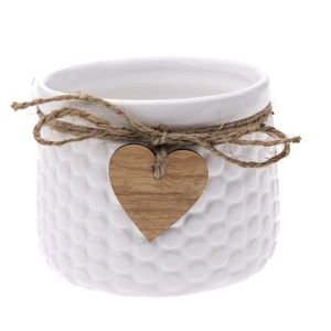 Keramický obal na kvetináč Heart, biela, 11 x 8, 8 x 8 cm vyobraziť