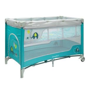 Baby Mix Detská cestovná postieľka so závesnýmlôžkom Sloni modrá, 120 x 78, 5 x 62 cm vyobraziť