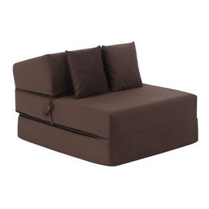 Skladacie kreslo/matrac PELOS, hnedá vyobraziť