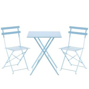Aldotrade Záhradný skladací nábytok Bety modrá, set stola a 2 stoličiek vyobraziť