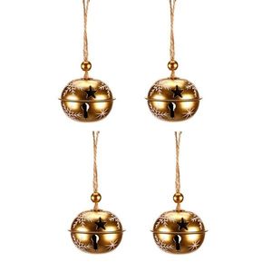 Súprava závesných kovových rolničiek, 6 ks, zlatá vyobraziť