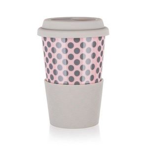 Banquet Keramický hrnček so silikónovým viečkom GO 400 ml, ružová vyobraziť