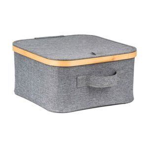 Úložný box G21 30 x 30 x 15 cm, bambusový s vekom, sivý vyobraziť