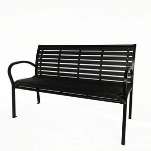 Záhradná lavička 125 x 60 x 80 cm, čierna, oceľ /plast vyobraziť