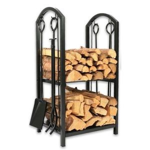 Aldotrade Stojan na drevo krbový kovový s náradím, 40 x 30 x 74 cm vyobraziť