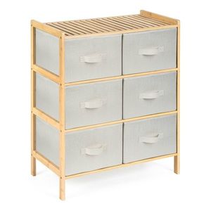 G21 Bambusový regál s košíkmi, 3 police, béžová, 3 poschodia vyobraziť