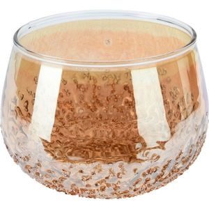 Svietnik na čajovú sviečku žíhaná zlatá, 11 x 8 cm, 11 cm vyobraziť