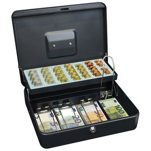 Oceľová pokladnička na eurá TS.015.EUR.FIX čierna, 9, 5 x 31 x 25, 5 cm vyobraziť
