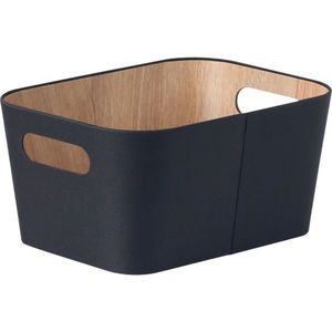 Kitchisimo Set 2 úložných košíkov 31 × 23 × 16 cm, čierna, L vyobraziť