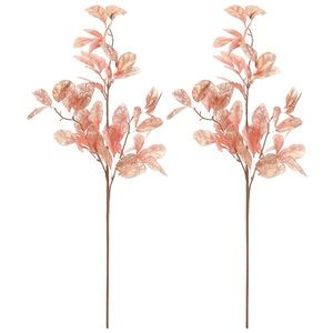 Set vianočných vetvičiek s pozlátenými lístkami, 2 ks, ružová, 85 cm vyobraziť