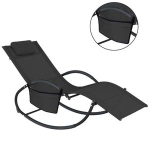 Záhradné hojdacie ležadlo 161 x 60 x 80 cm, čierna vyobraziť