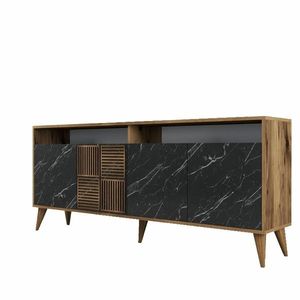 Skrinka Milan 2 Walnut and Black Marble vyobraziť