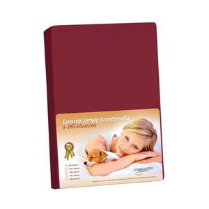 Bellatex Jersey prestieradlo s elastanom bordová, 180 x 200 cm vyobraziť