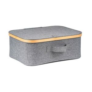 Úložný box G21 40 x 30 x 15 cm, bambusový s vekom, sivý vyobraziť