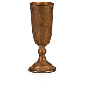 Kovový kalich úzky, zlatá, 10 x 10 x 30 cm vyobraziť