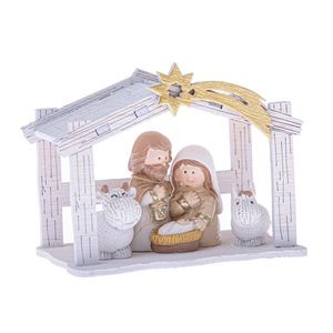 Vianočný betlehem s kométou 9, 5 x 7, 2 x 6 cm, biely vyobraziť
