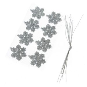 Súprava vianočných ozdôb Glitter flakes 16 ks, strieborná vyobraziť