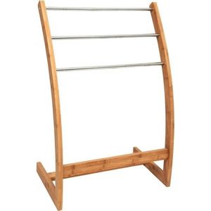 MSV Bambusový stojan na uteráky 3 tyče 57 x 35 x 85 cm vyobraziť