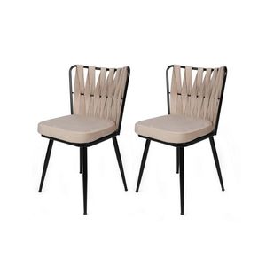Súprava jedálenských stoličiek Kusakli Cream and Black, 2 ks, 2 ks vyobraziť