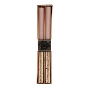 Súprava kónických sviečok, ružová/zlatá, 2 ks, parafín vyobraziť