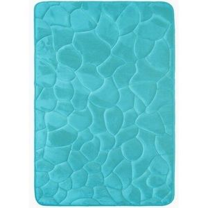 VOPI Kúpeľňová predložka s pamäťovou penou Kamene tyrkysová, 40 x 50 cm vyobraziť