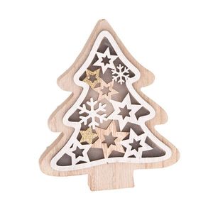 Drevený stromček s LED svetlom Stellar, 13 x 15, 5 x 3 cm vyobraziť
