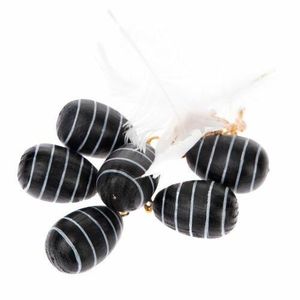 6-dielna sada drevených závesných vajíčok Stripy, 2, 8 x 4 cm vyobraziť