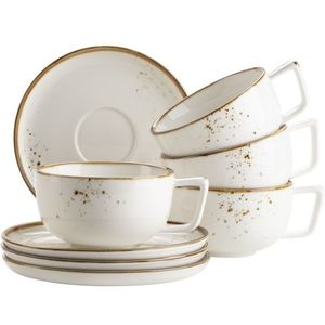 Mäser 8-dielna súprava šálok na kávu Pintar White hnedé bodky vyobraziť