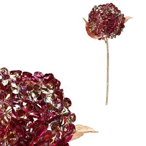 Umelá rezaná Hortenzia, pozlátená, fialovo-zlatý kvet, 60 cm vyobraziť