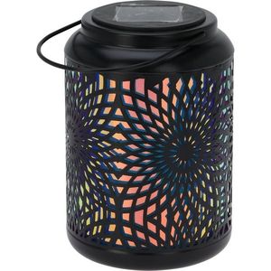Solárna LED lampa Mandala čierna, 18 cm, teplá biela vyobraziť