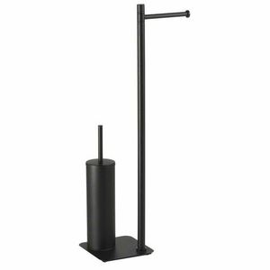 GEDY 113214 Artu stojan s držiakom na toaletný papier a WC štetkou, hranatý, čierna mat vyobraziť