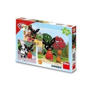 Dino Puzzle 3v1 Zajačik Bing/Bing sa hrá 3x55dielikov v krabici 27x19x4cm. vyobraziť