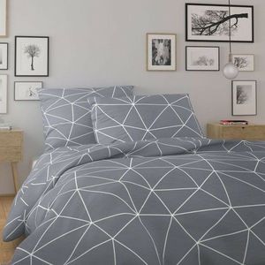 Kvalitex Bavlnené obliečky Nordic Grid sivá, 220 x 200 cm, 2 ks 70 x 90 cm vyobraziť