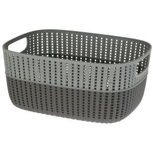 Plastový košík Duo, sivá, 38 x 28, 5 x 17, 1 cm vyobraziť