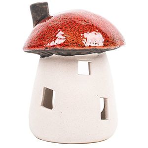 Svietnik na čajovú sviečku Hríbový domček, 11 x 13 x 10 cm vyobraziť
