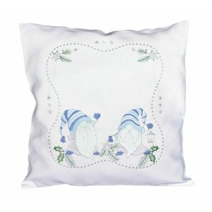 Forbyt Vianočná obliečka na vankúšik Škriatok modrá, 40 x 40 cm vyobraziť